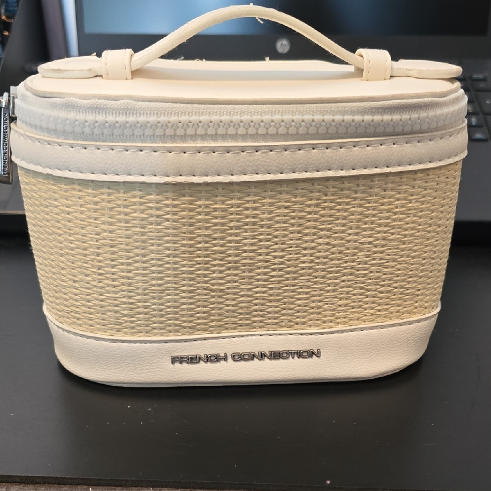 French Connection Cream and Tan Woven Bag
